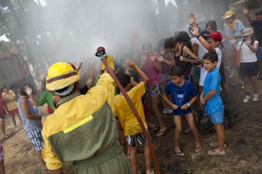 Exhibición del cuerpo de bomberos.